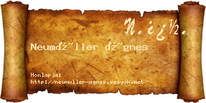 Neumüller Ágnes névjegykártya